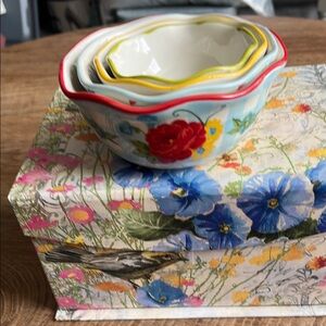 Pioneer Woman Measuring Ceramic Bowls Set.